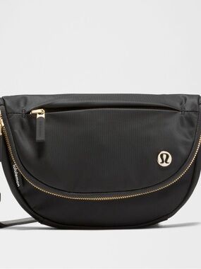 lululemon athletica Black Crossbody Bag with Gold Hardware